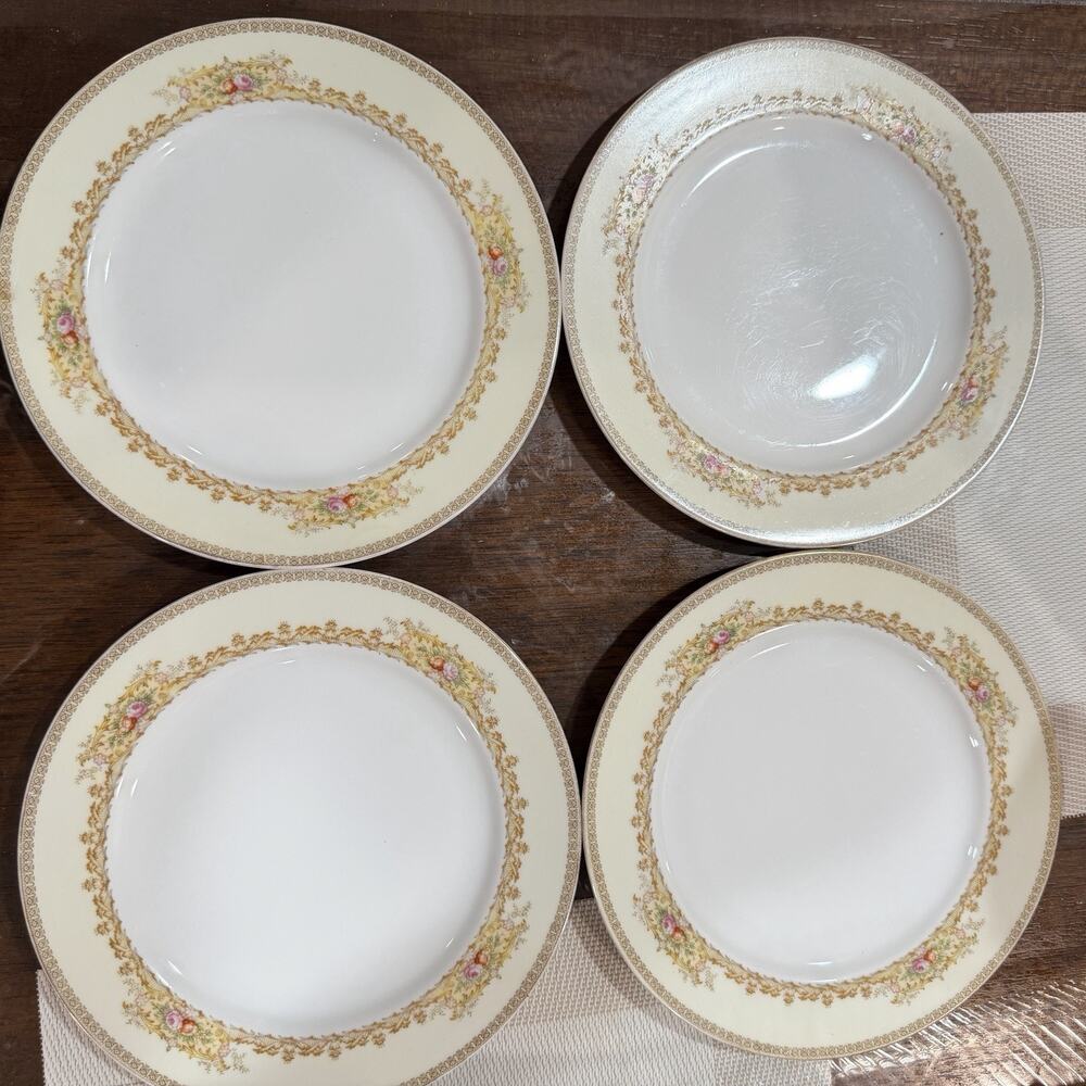 Vintage Meito China Salad Plate Made In Japan Set Of 4 - 8 Inches Diameter
